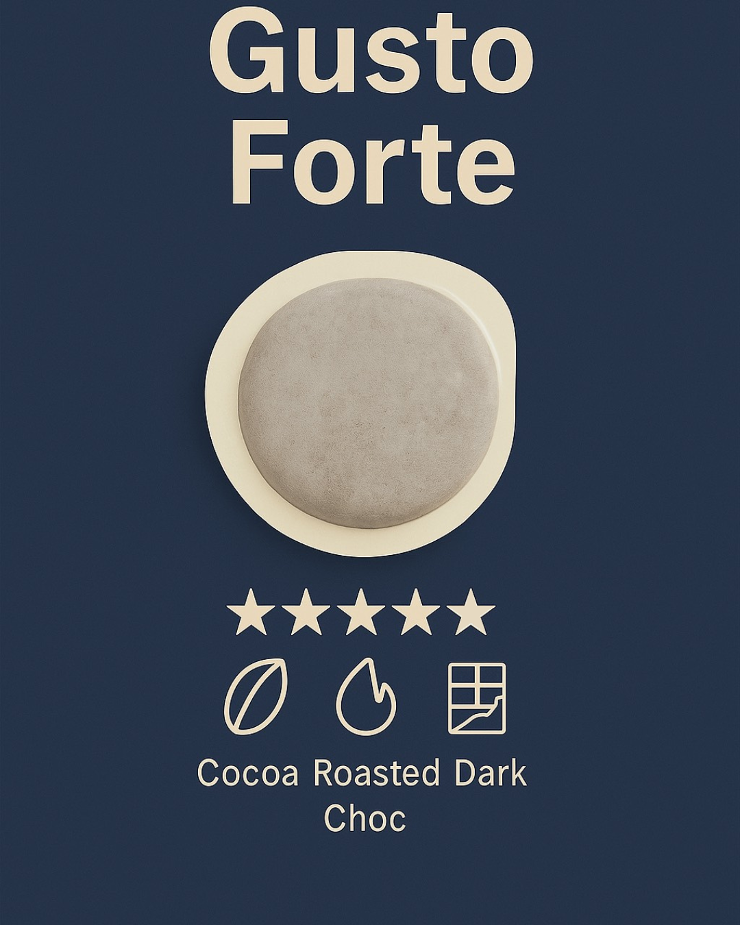 Coffee Pod Gusto Forte (Naked Pods - 25 QTY Packs, not Individually Wrapped)