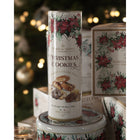 Borgo de Medici Christmas cookies tube, white with poinsettias and cookie photo