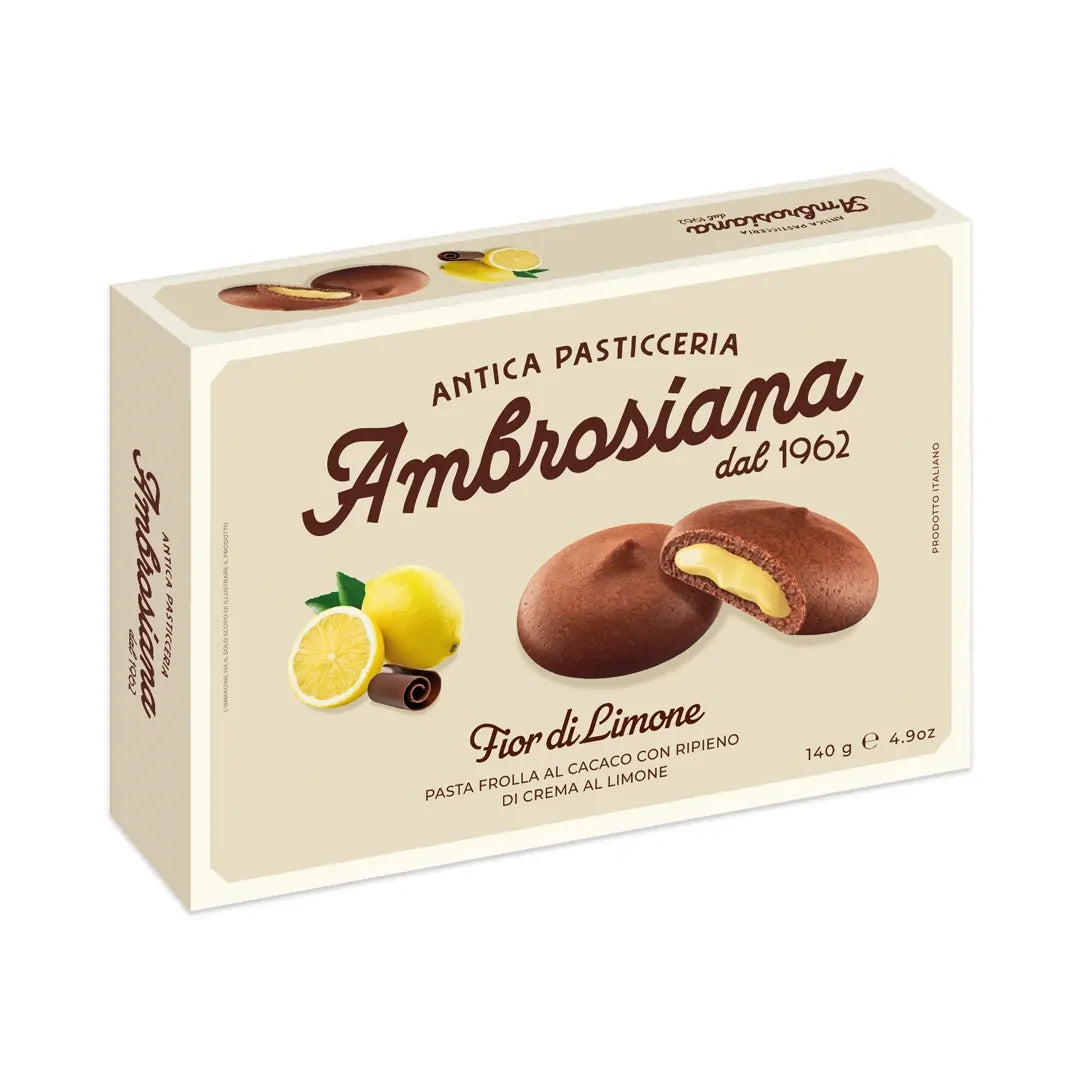 Fior di Limone Italian biscuit box with lemon cream-filled pastries and zest