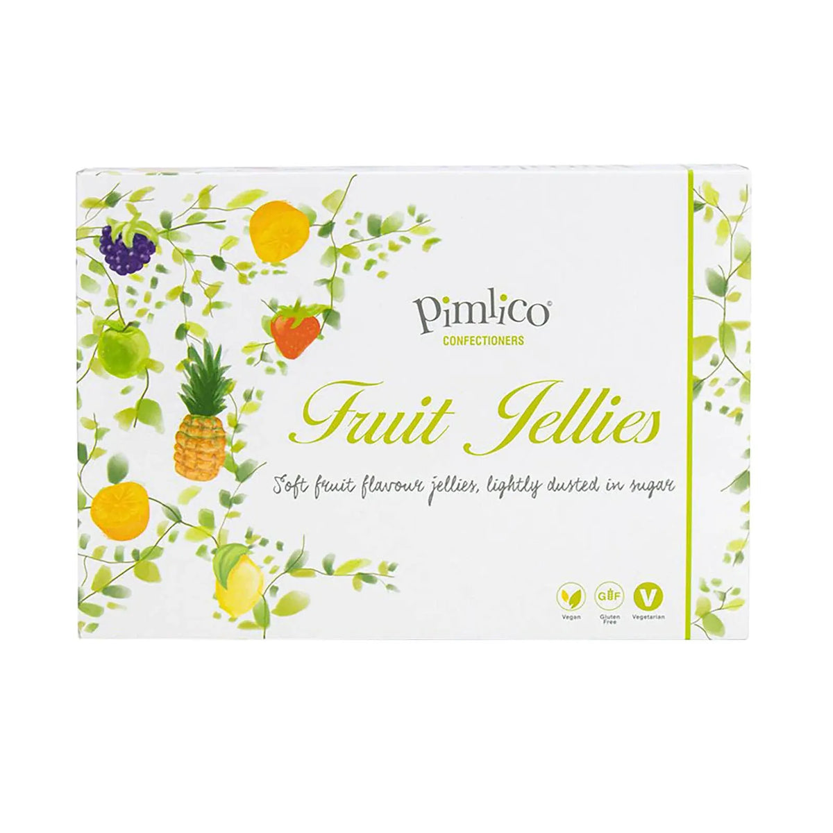 Pimlico fruit jellies 200g box with colorful fruit illustrations