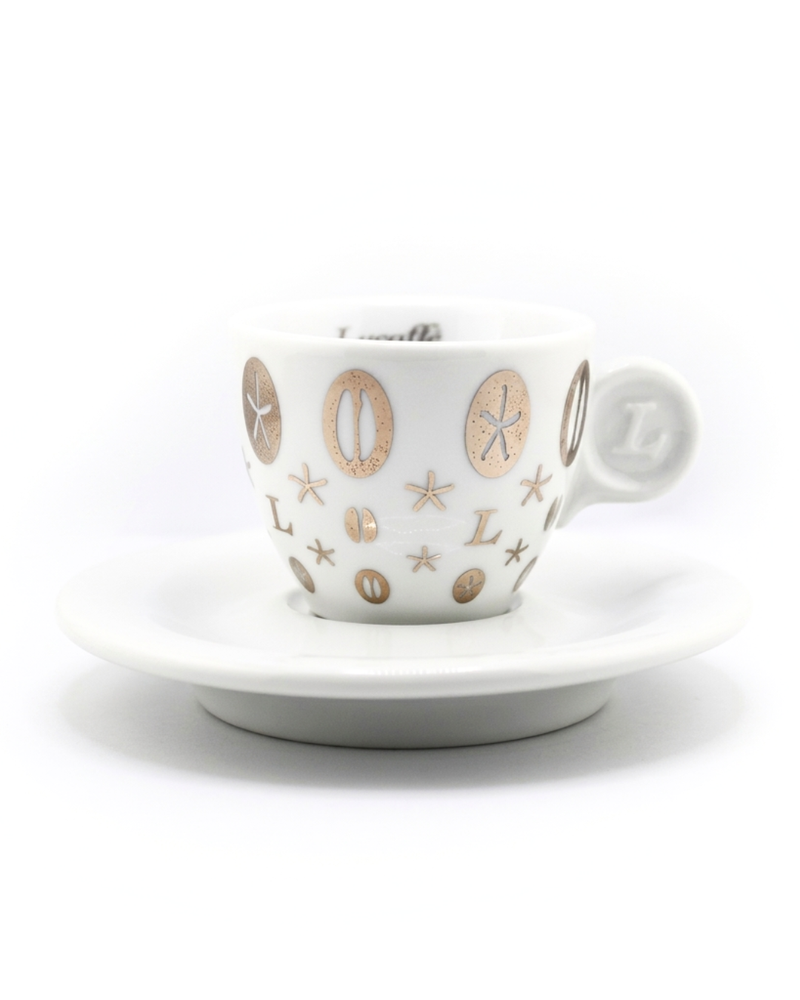 Lucaffé Silver Decor Espresso Cup & Saucer (2pc)