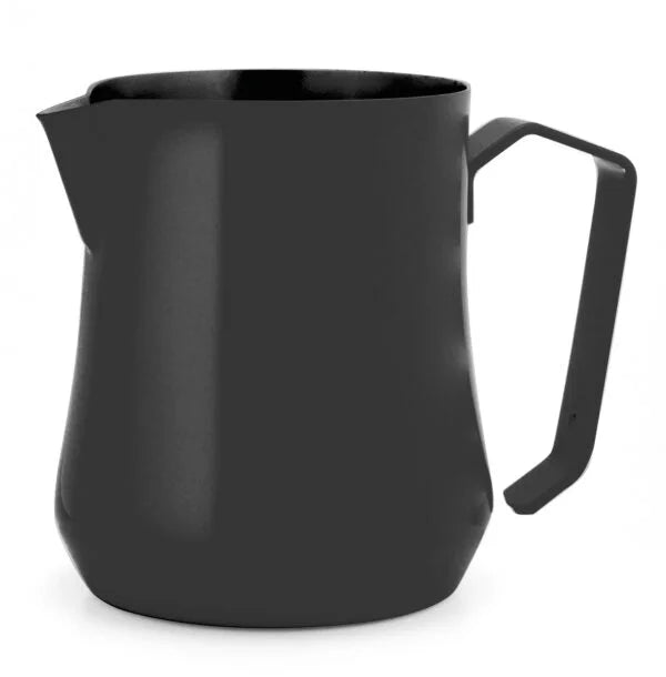 Black milk jug with spout and arched handle