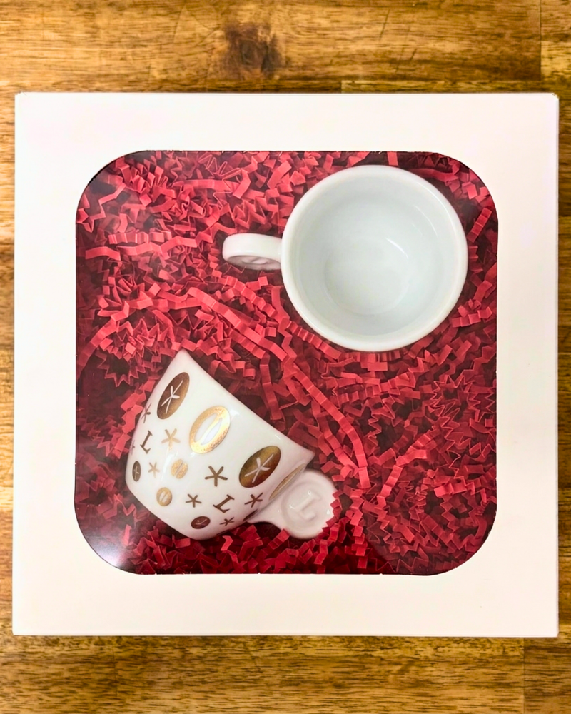 Lucaffé Silver Decor Espresso Cup & Saucer (2pc)