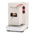 White coffee pod machine with pink handle and side control buttons