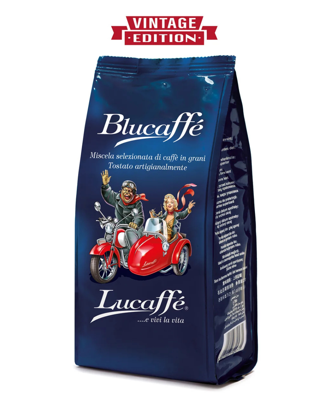 Lucaffé Blucaffè coffee beans bag, 700g, blue vintage edition