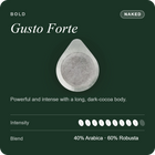 Single naked coffee pod with gray circular filter on product card