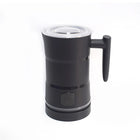 Black electric milk frother jug with handle and removable frothing lid