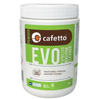 Cafetto EVO espresso machine cleaner powder, 500 g jar with green label