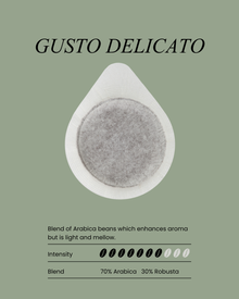 Coffee Pod Gusto Delicato (Naked Pods - 50 QTY Pack, not Individually Wrapped)