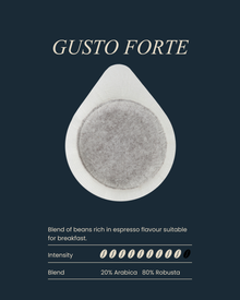 Coffee Pod Gusto Forte (Naked Pods - 25 QTY Packs, not Individually Wrapped)