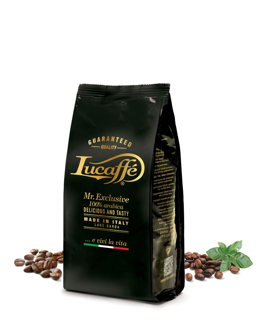 Lucaffé Mr. Exclusive 100% Arabica coffee beans bag