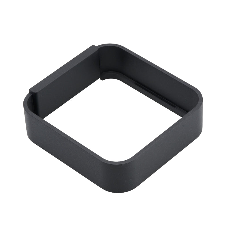 Black handsfree riser frame with open square platform and raised edges