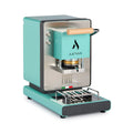 FIAT Aroma coffee pod machine with teal pod holder and front panel