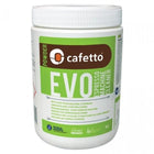 EVO espresso machine cleaner powder in white plastic jar with green Cafetto label, 500 g