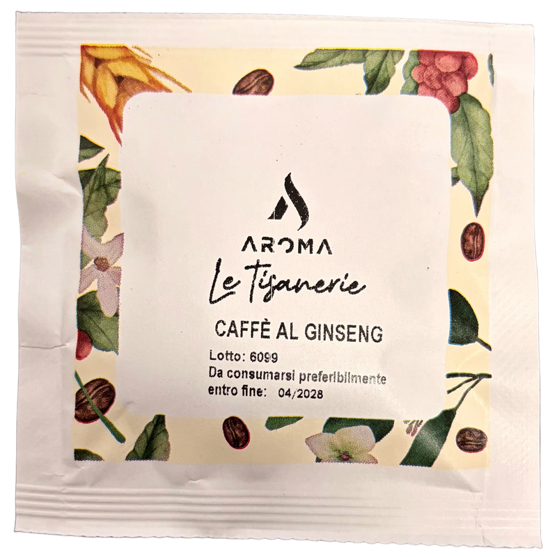 Aroma Le Tisanerie ginseng coffee pod sachet with floral print