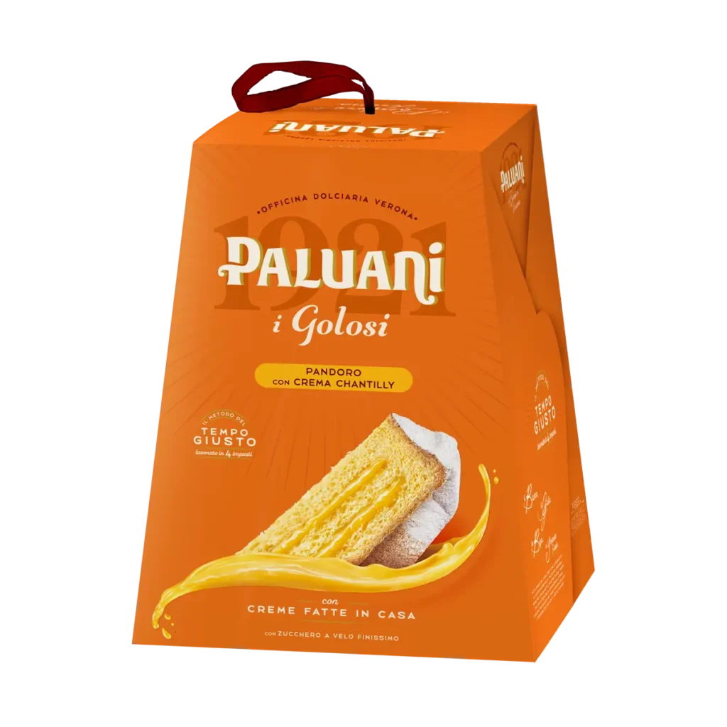 Boxed pandoro with chantilly cream, 750 g