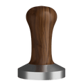 Walnut coffee tamper with stainless metal base