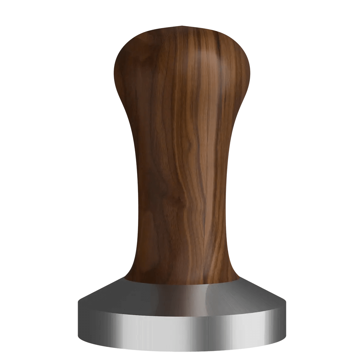 Walnut coffee tamper with stainless metal base