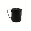 Black milk pitcher with curved handle and spout opening