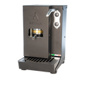 Dark ESE coffee machine with stand, front control panel and chrome dispensing spout