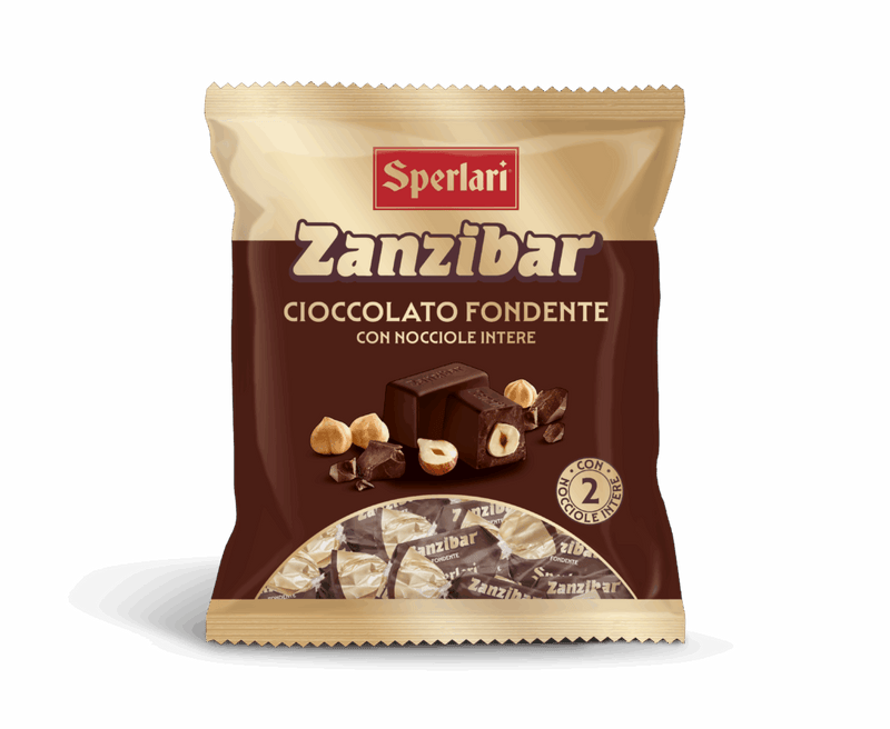 Sperlari Zanzibar dark chocolate bites bag with hazelnut, 117 g